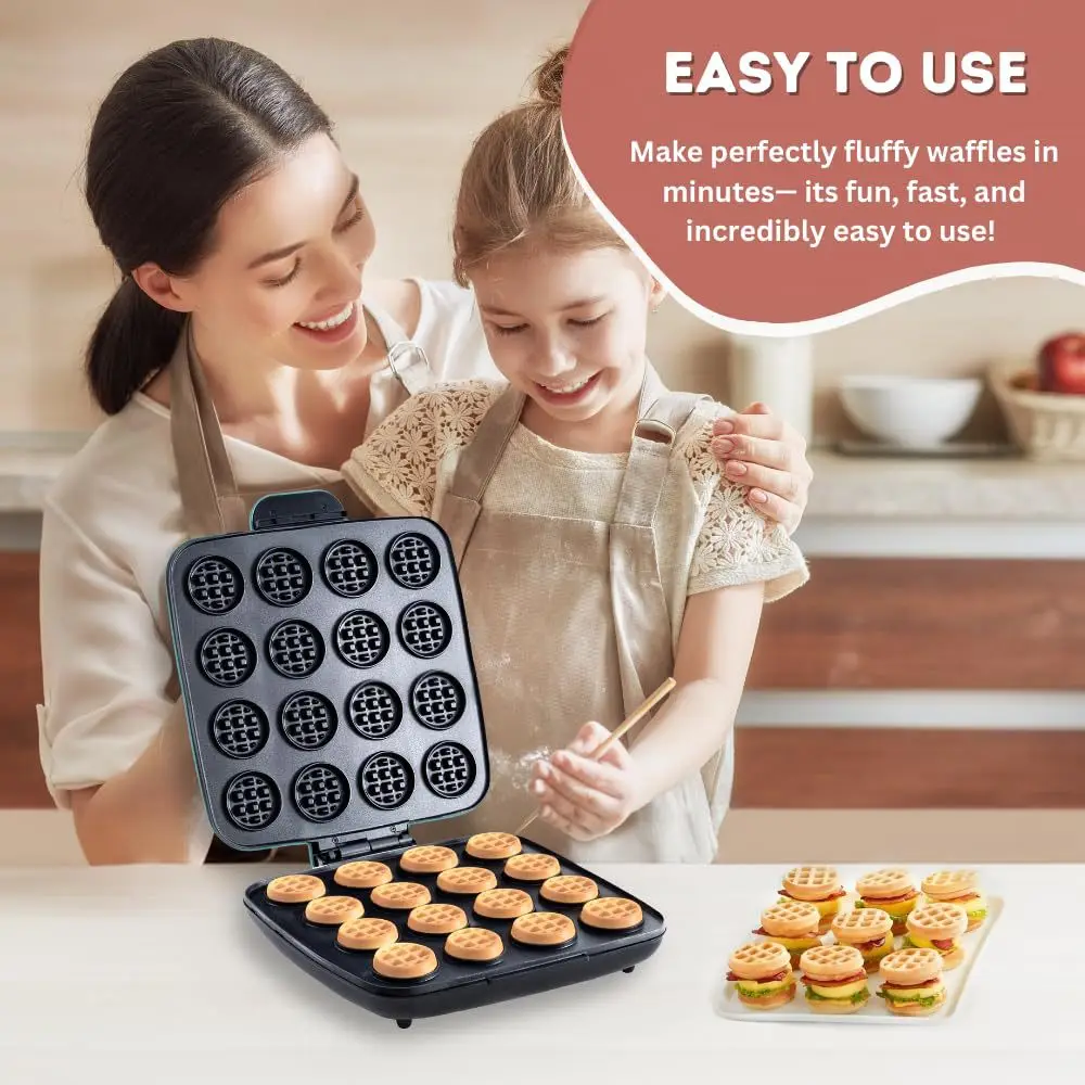 Mini Waffle Maker Machine - Máquina para Hacer Waffles de 16