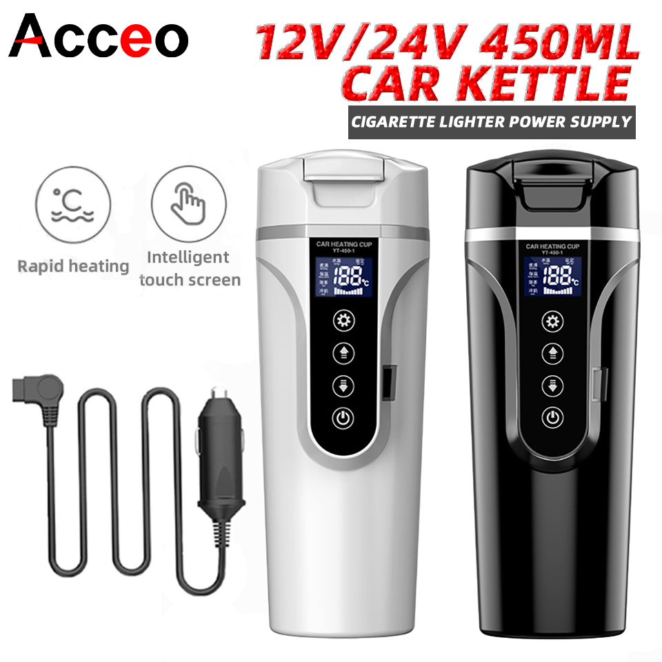 Electric Kettle Temperature Control - Taza calefactora para coche R31, 450ml,