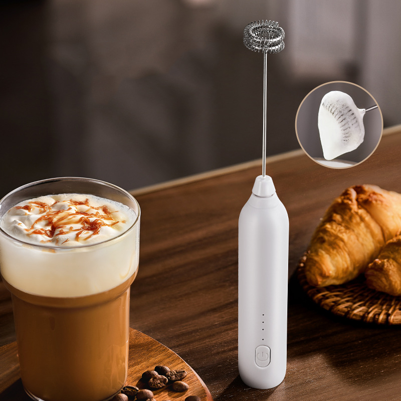 Electric Milk Frother Handheld - Batidora eléctrica para espumar leche y