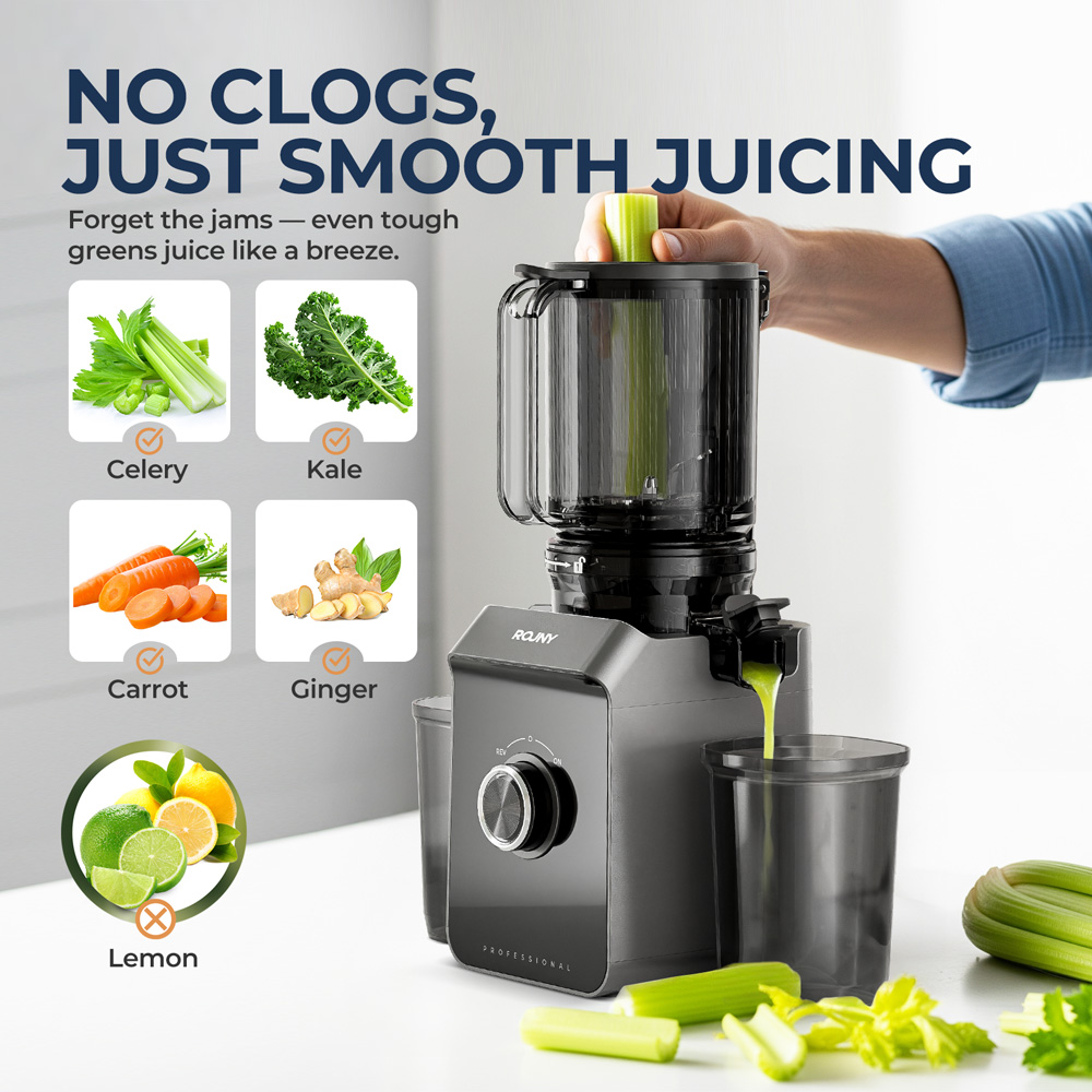 Electric Slow Juicer Cold Press - Extractor de Jugos Prensados en Frío
