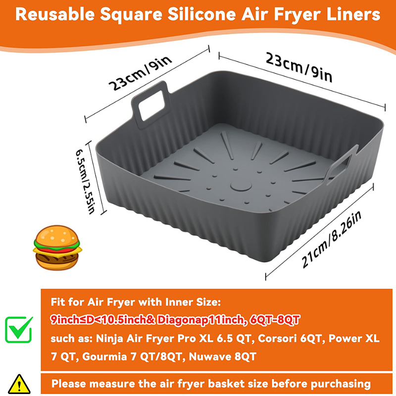 Revestimientos cuadrados grand - Air Fryer Silicone Pot Liner reseña y precio