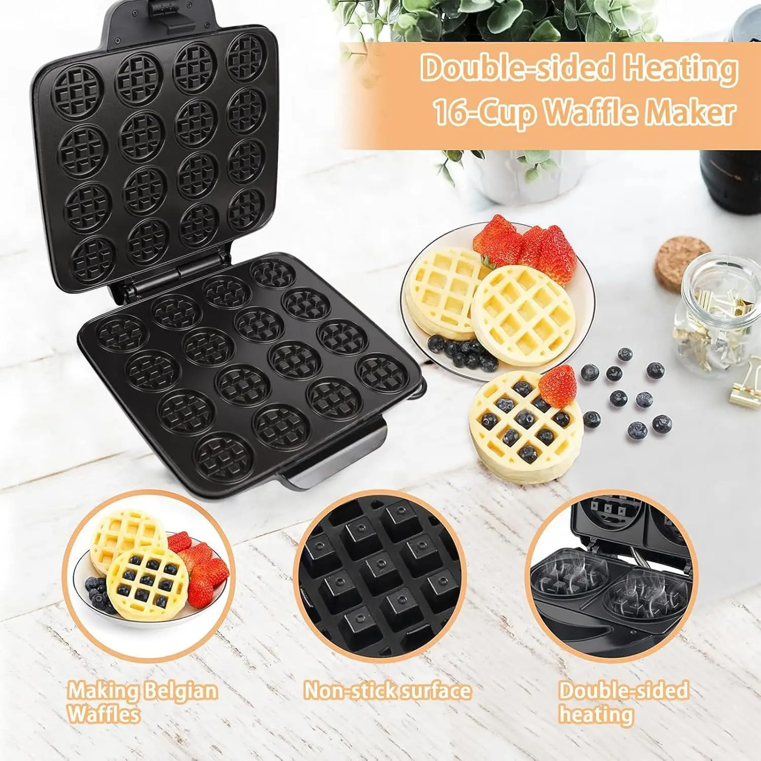 Máquina para Hacer Waffles de  - Mini Waffle Maker Machine reseña y precio