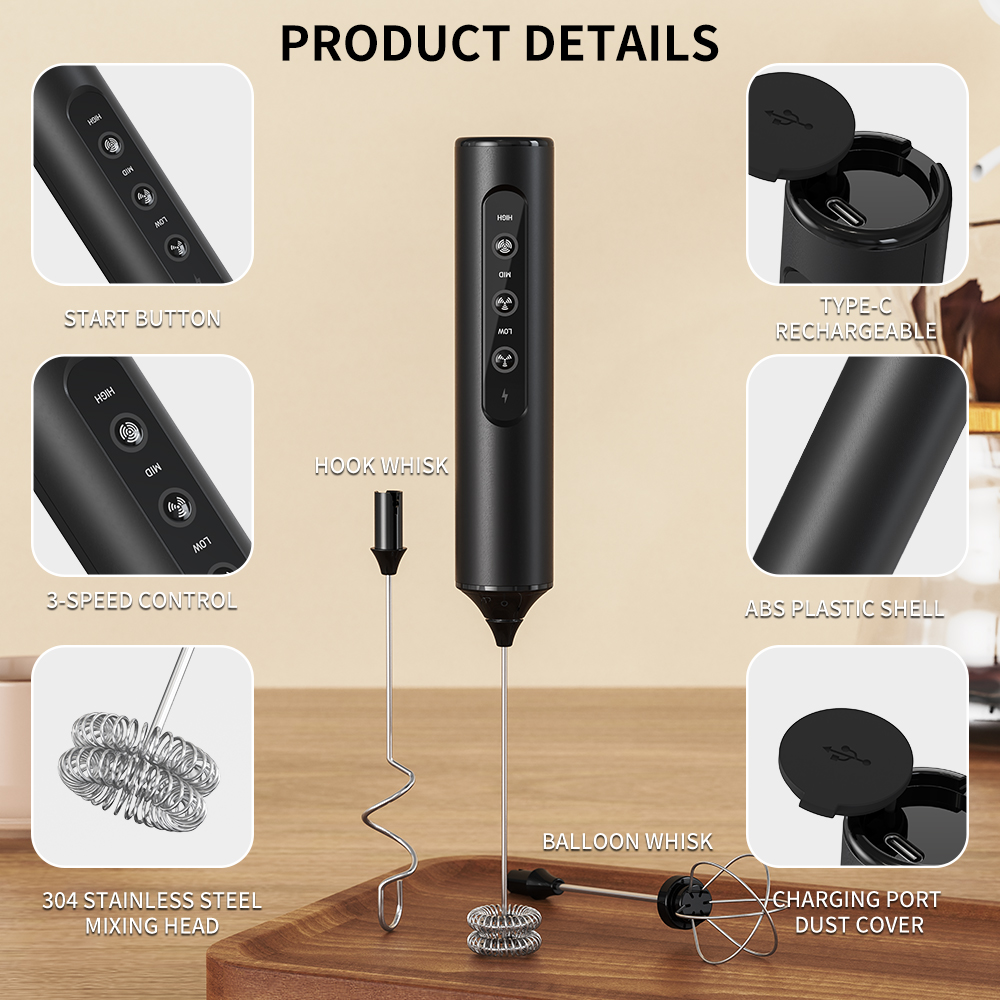 Espumador de leche eléctrico d - Electric Milk Frother Handheld reseña y precio