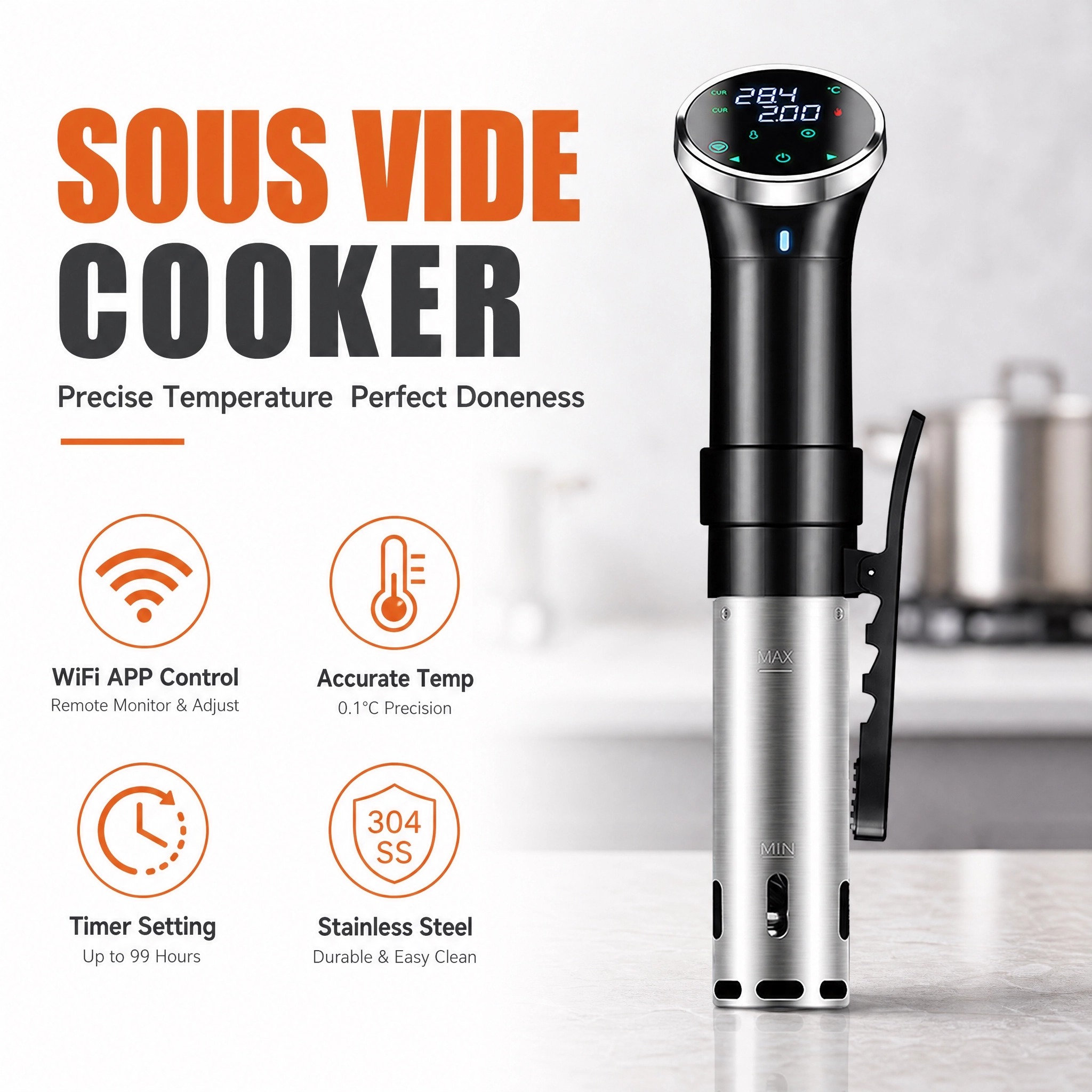 Cocina Sous Vide Digital con W - Digital Sous Vide Precision Cooker reseña y precio